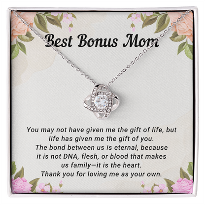 Love Knot Necklace for Best Bonus Mom