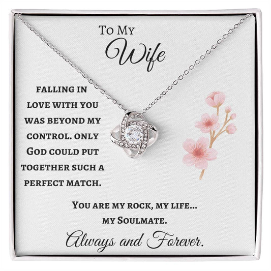 To My Wife Love Knot Soulmate Necklace