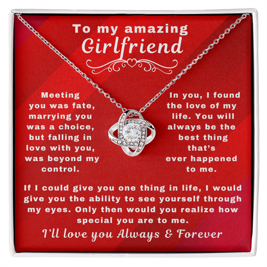 Amazing Girlfriend Valentine's Love Knot Necklace