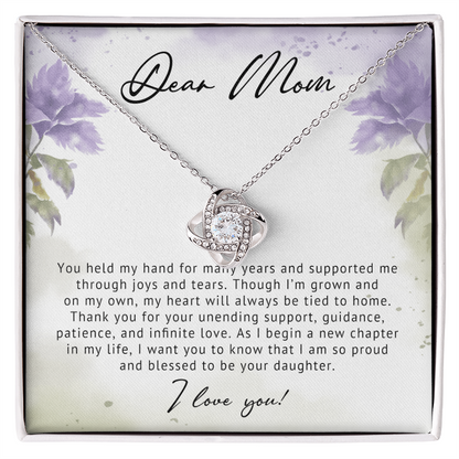 Dearest Mom Love Knot Necklace