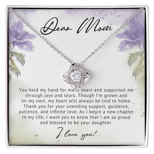 Dearest Mom Love Knot Necklace