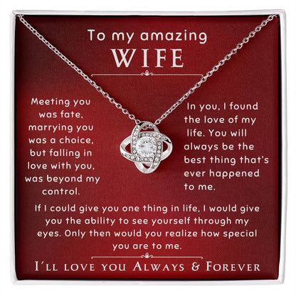 Amazing Wife Love Knot Necklace