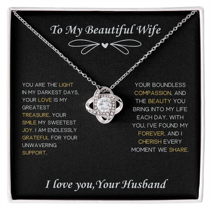 To My Wife Love Knot Necklace from Husband