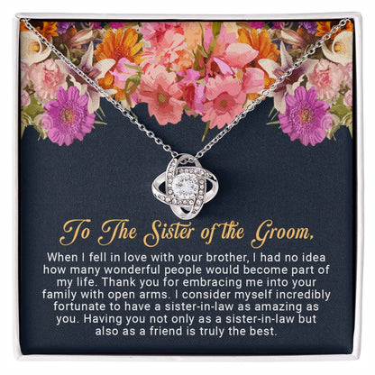 To The Sister of The Groom -Love Knot Necklace