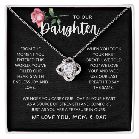 Precious Daughter Love Knot Necklace From Parents