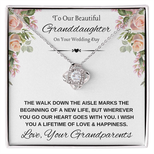 To Granddaughter on Wedding Day from Grandparents Necklace