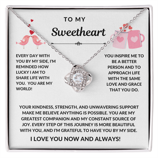 Valentine Sweetheart Love Knot Necklace