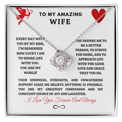 My Amazing Wife Valentine's Love Knot Necklace