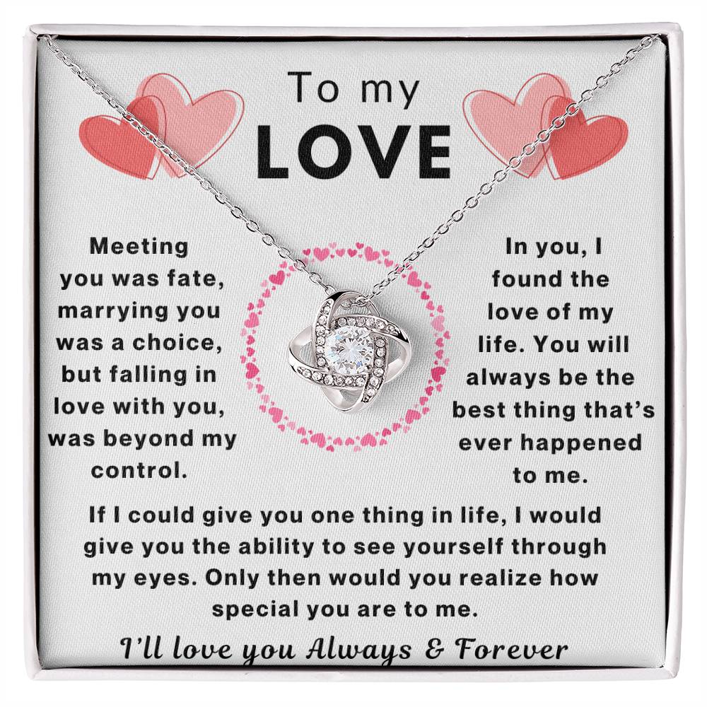 To My Love Love Knot Necklace