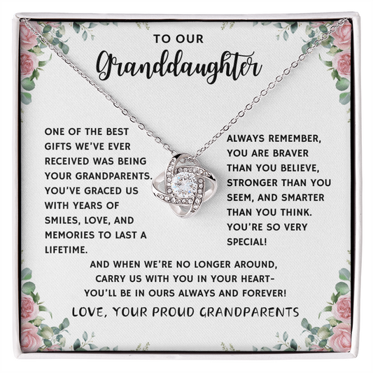 Special Granddaughter Love Knot Necklace