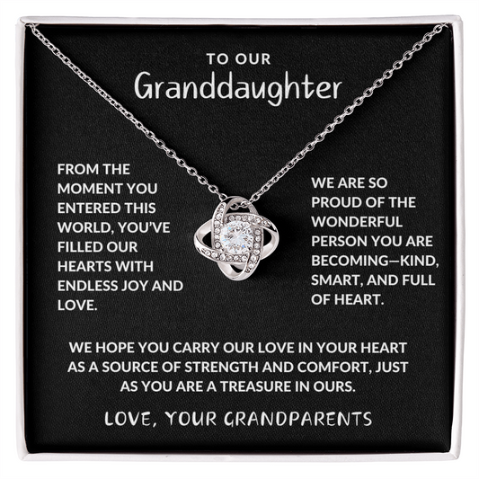 To Our Special Granddaughter Love Knot Necklace