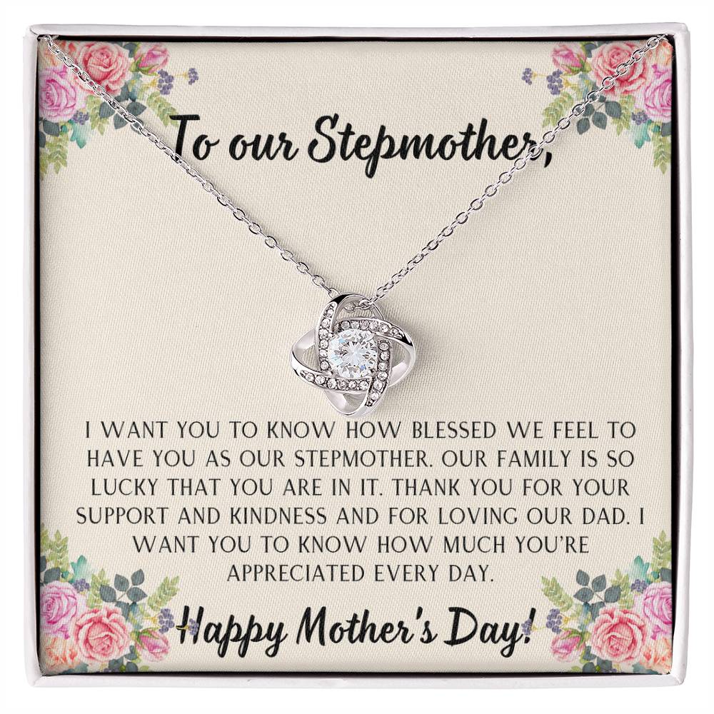 To our Stepmother Love Knot Necklace