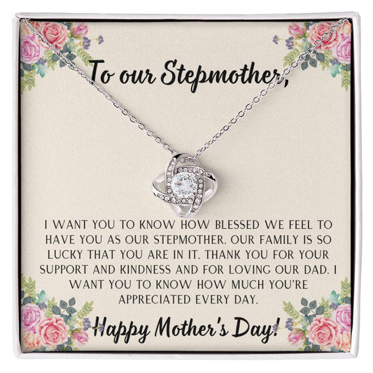 To our Stepmother Love Knot Necklace