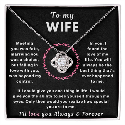 Wife Love Always and Forever Love Knot Necklace