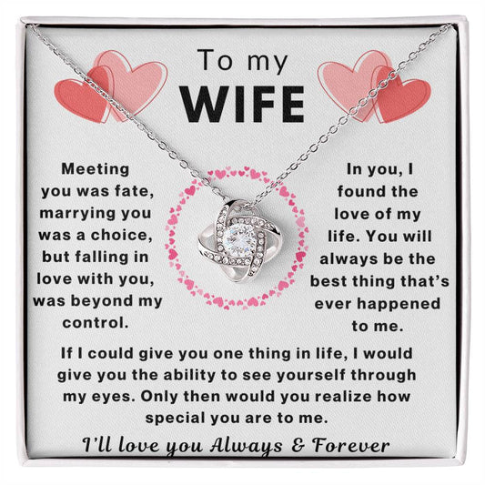 Special Wife Love Knot Necklace