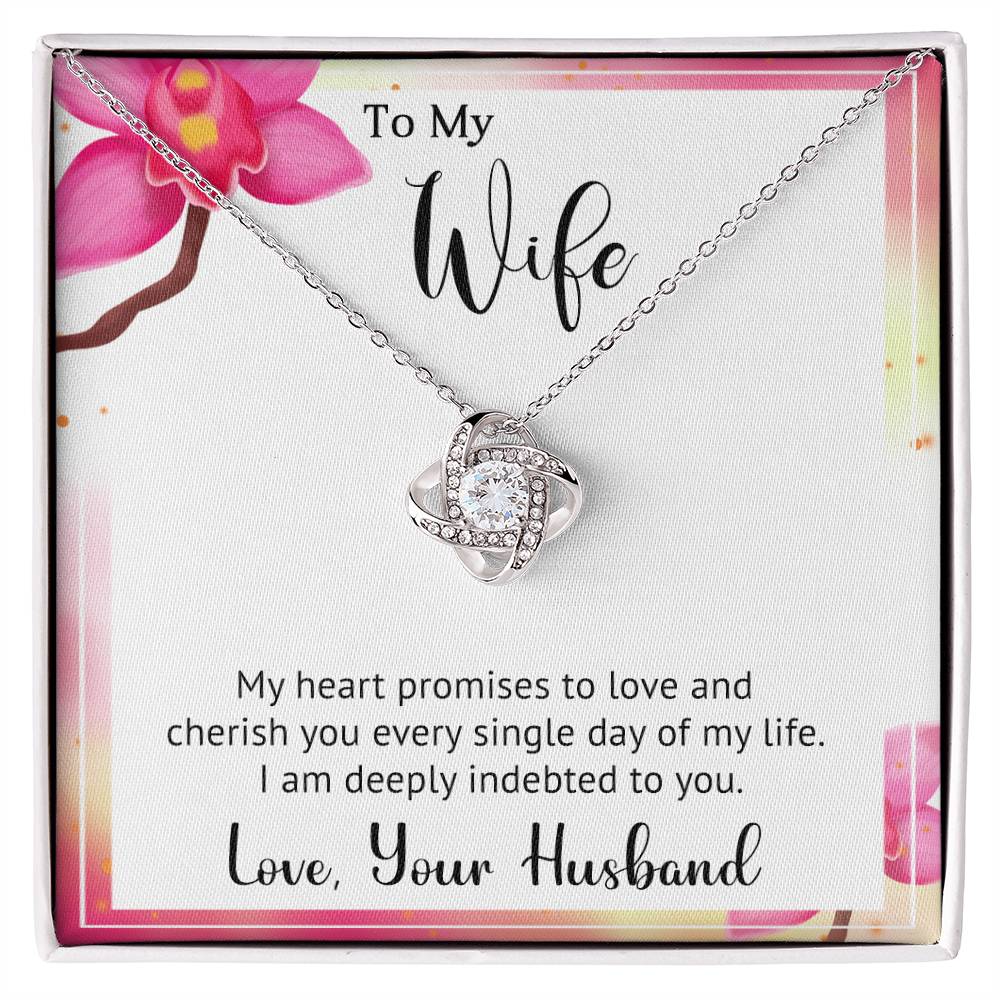 Indebted to Wife Love Knot Necklace