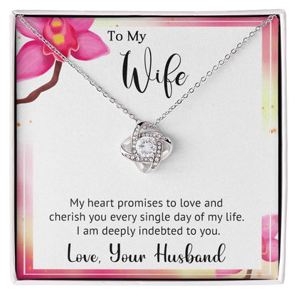 Indebted to Wife Love Knot Necklace