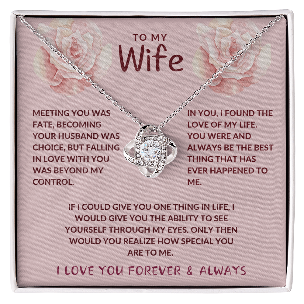 Wife Love of My Life Love Knot Necklace