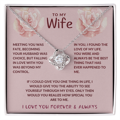 Wife Love of My Life Love Knot Necklace