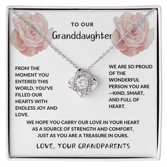 Granddaughter Endless Joy Love Knot Necklace