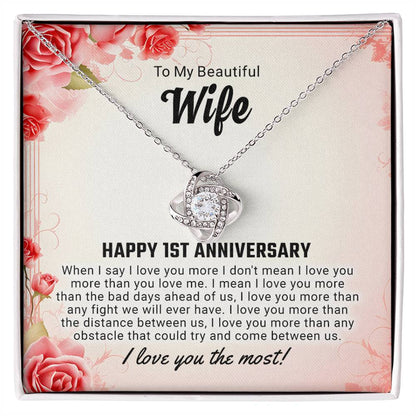 First Anniversary Love Knot Necklace