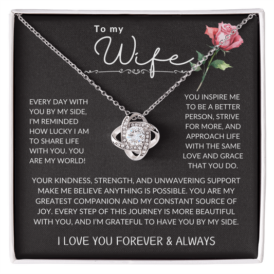Wife Love You Forever Love Knot Necklace