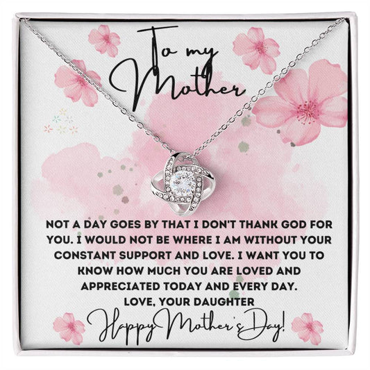 To My Mother Love Knot Necklace