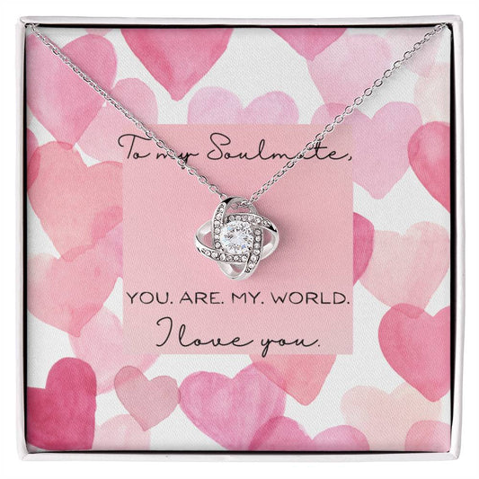 You Are My World Valentine's Necklace for Soulmate