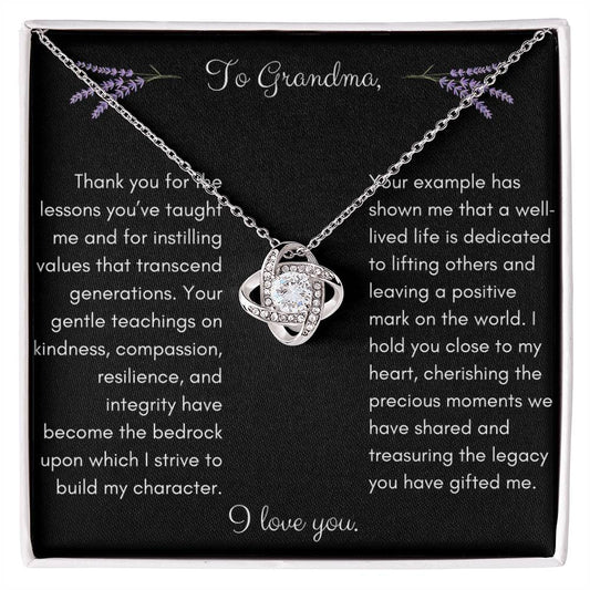 To Grandma Love Knot Necklace