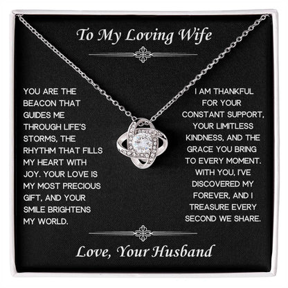 To My Loving Wife Love Knot Necklace