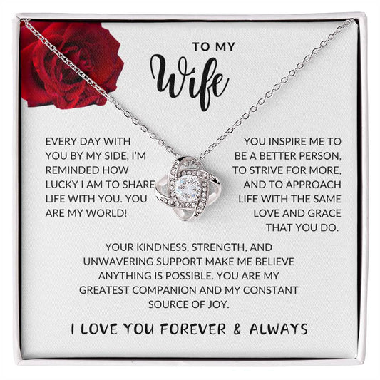 Love You Forever Love Knot Necklace For Wife