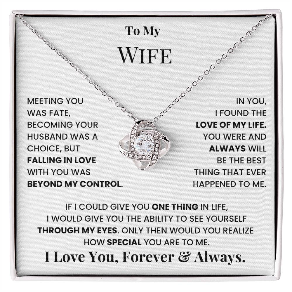 Forever and Always Wife Love Knot Necklace
