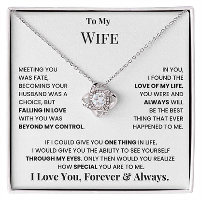 Forever and Always Wife Love Knot Necklace