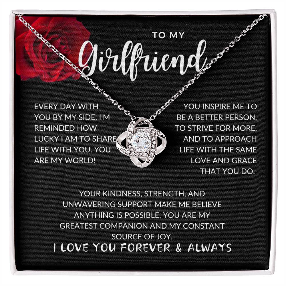 Girlfriend Forever and Always Love Knot Necklace