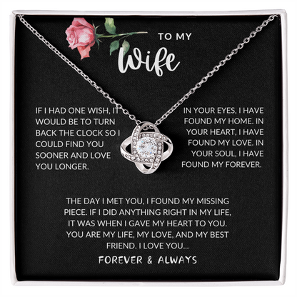 Wife Forever and Always Love Knot Necklace