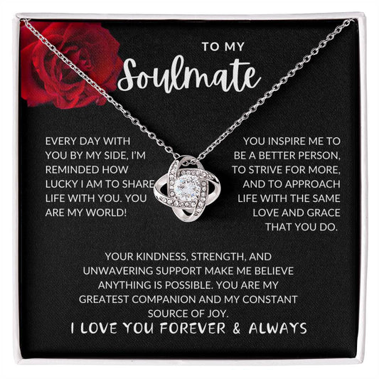 To My Soulmate Love Knot Necklace