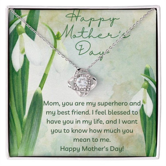 Mother's Day Superhero Love Knot Necklace