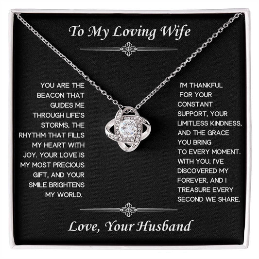 My Wife Is My Beacon Love Knot Necklace