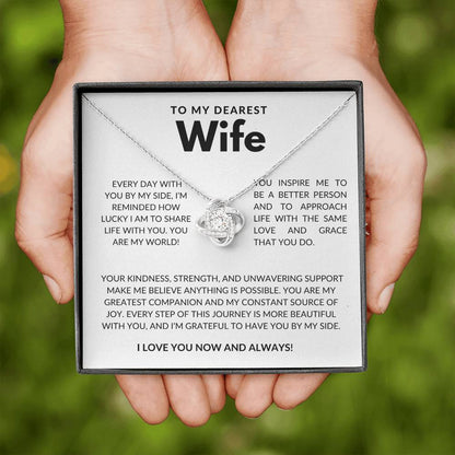 To My Dearest Wife Love Knot Necklace