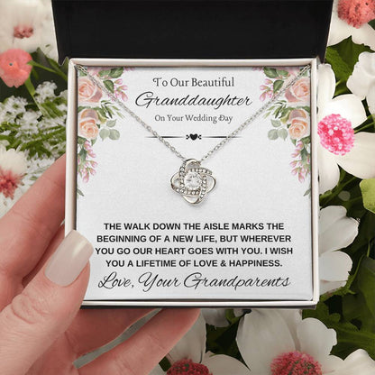 To Granddaughter on Wedding Day from Grandparents Necklace