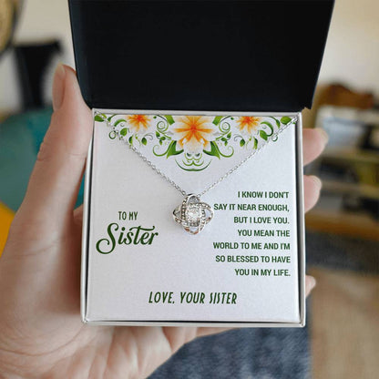 To My Sister - Love Your Sister - Love Knot Necklace