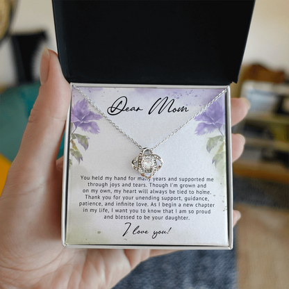 Dearest Mom Love Knot Necklace