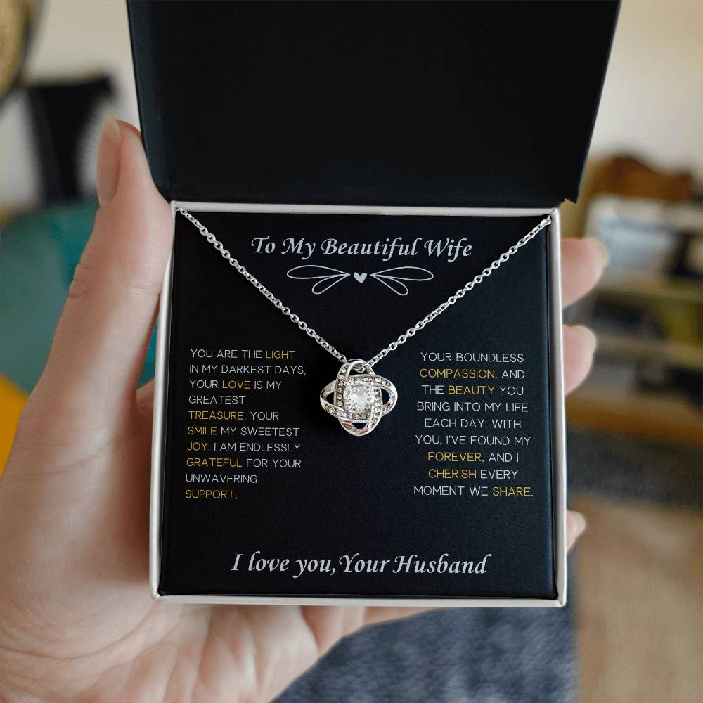 To My Wife Love Knot Necklace from Husband