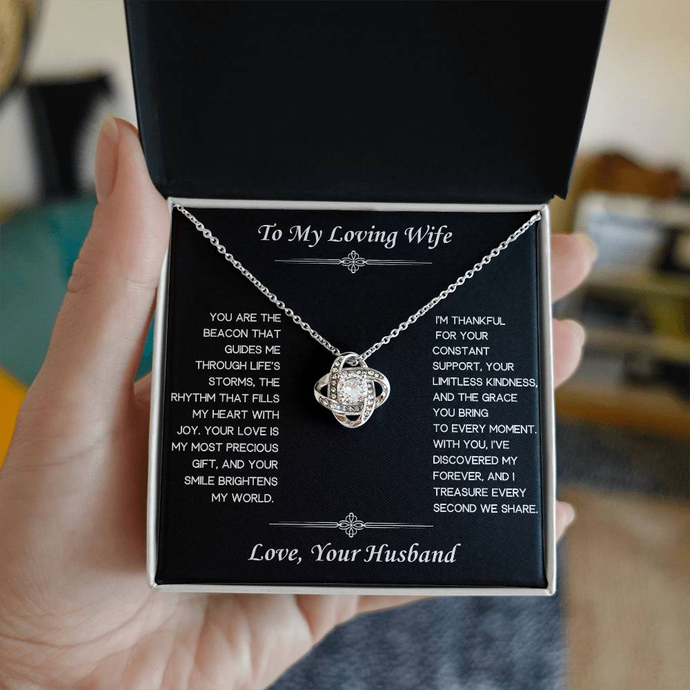 My Wife Is My Beacon Love Knot Necklace