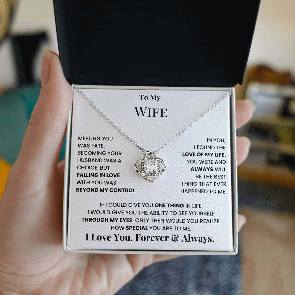 Forever and Always Wife Love Knot Necklace