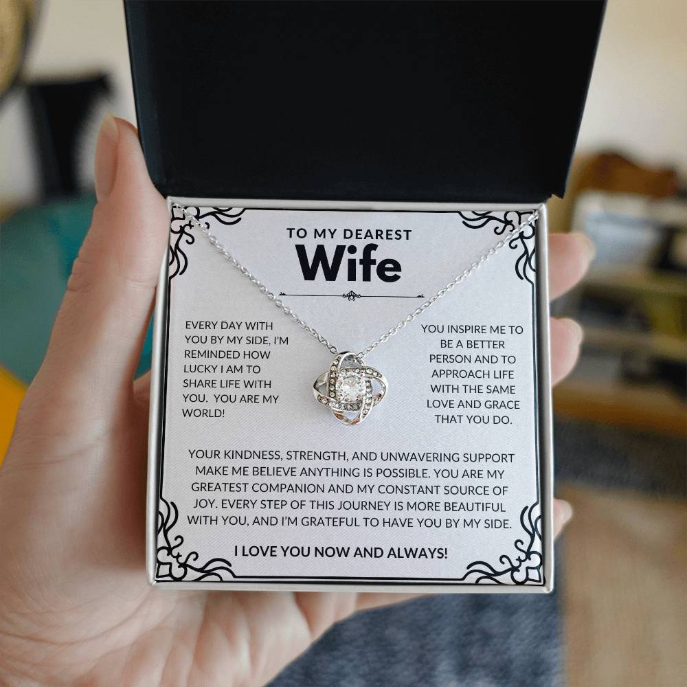 Dearest Wife Love Knot Necklace