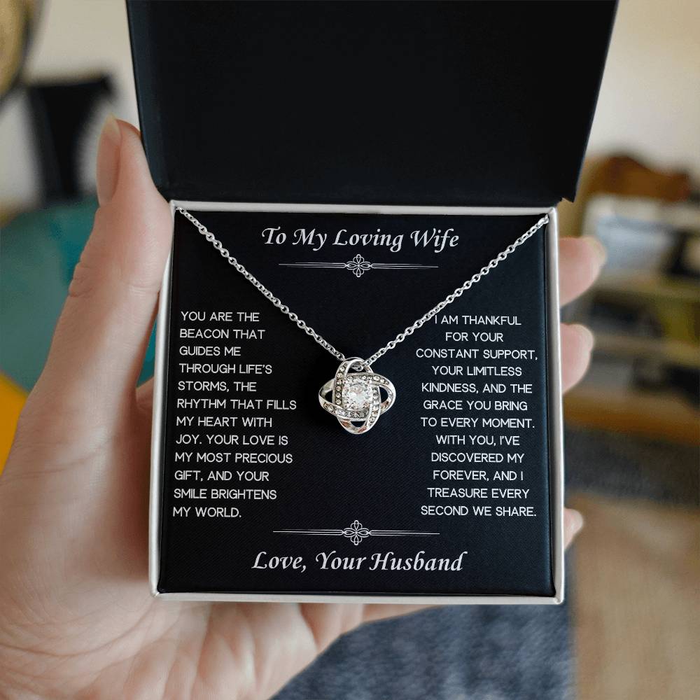 To My Loving Wife Love Knot Necklace