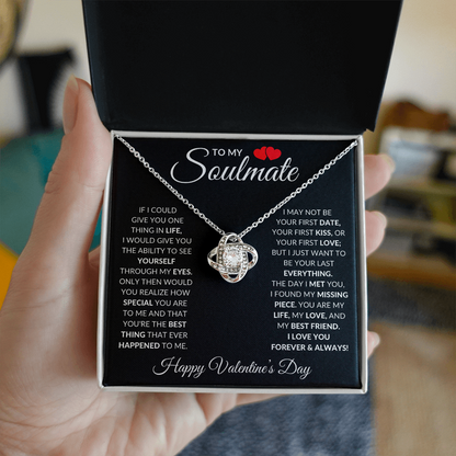 To My Soulmate Happy Valentine's Day Love Knot Necklace