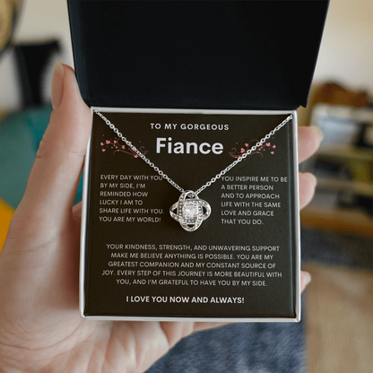 To My Gorgeous Fiance Love Knot Necklace