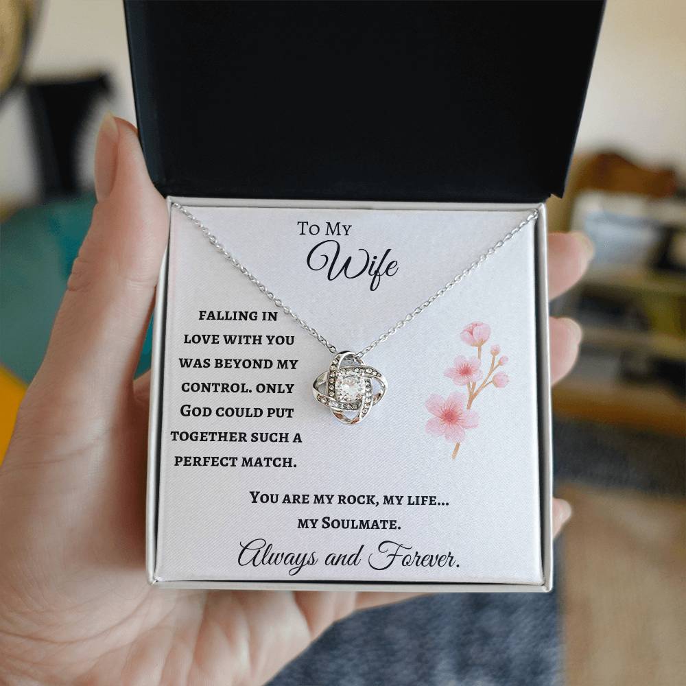 To My Wife Love Knot Soulmate Necklace